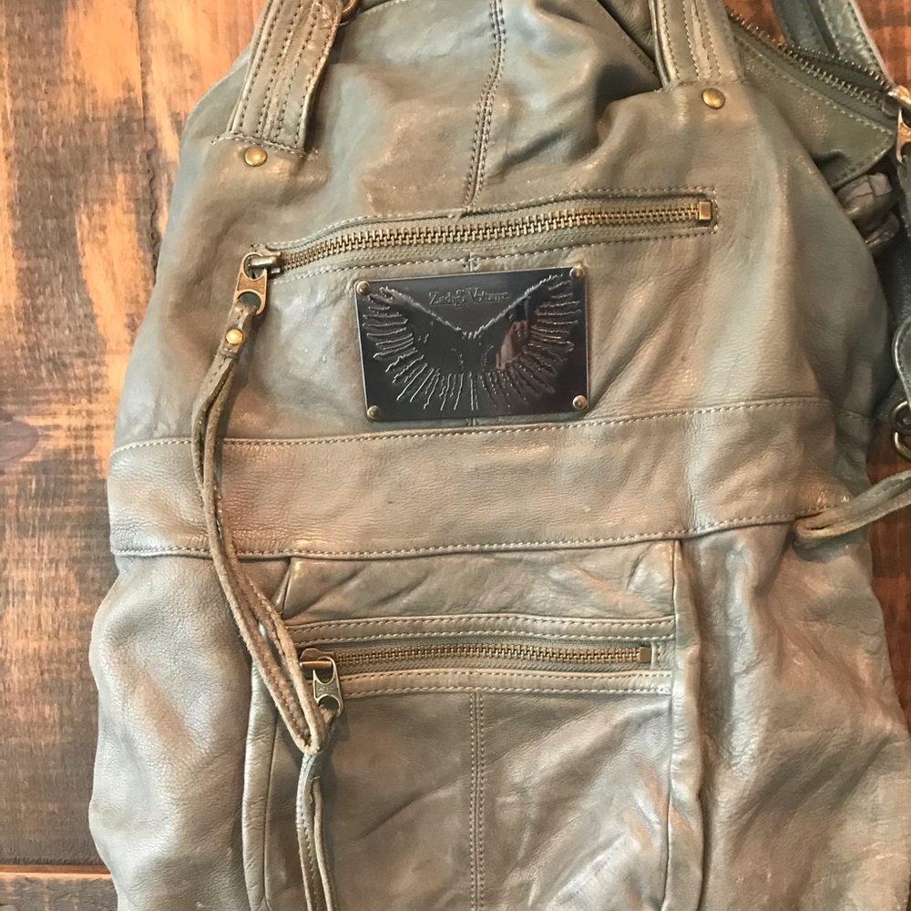 Zadig & Voltaire Leather Crossbody Bag in Sage